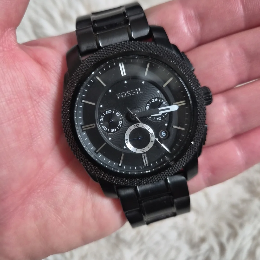 Mens Fossil Watch FS 4552 251004 Black Chronograph Heavy Large Utility Streetwea - Picture 8 of 11